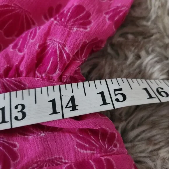 Free People Silver Honey Mini Wrap Dress Shell Print Berry Combo Pink Size Large - Picture 13 of 14